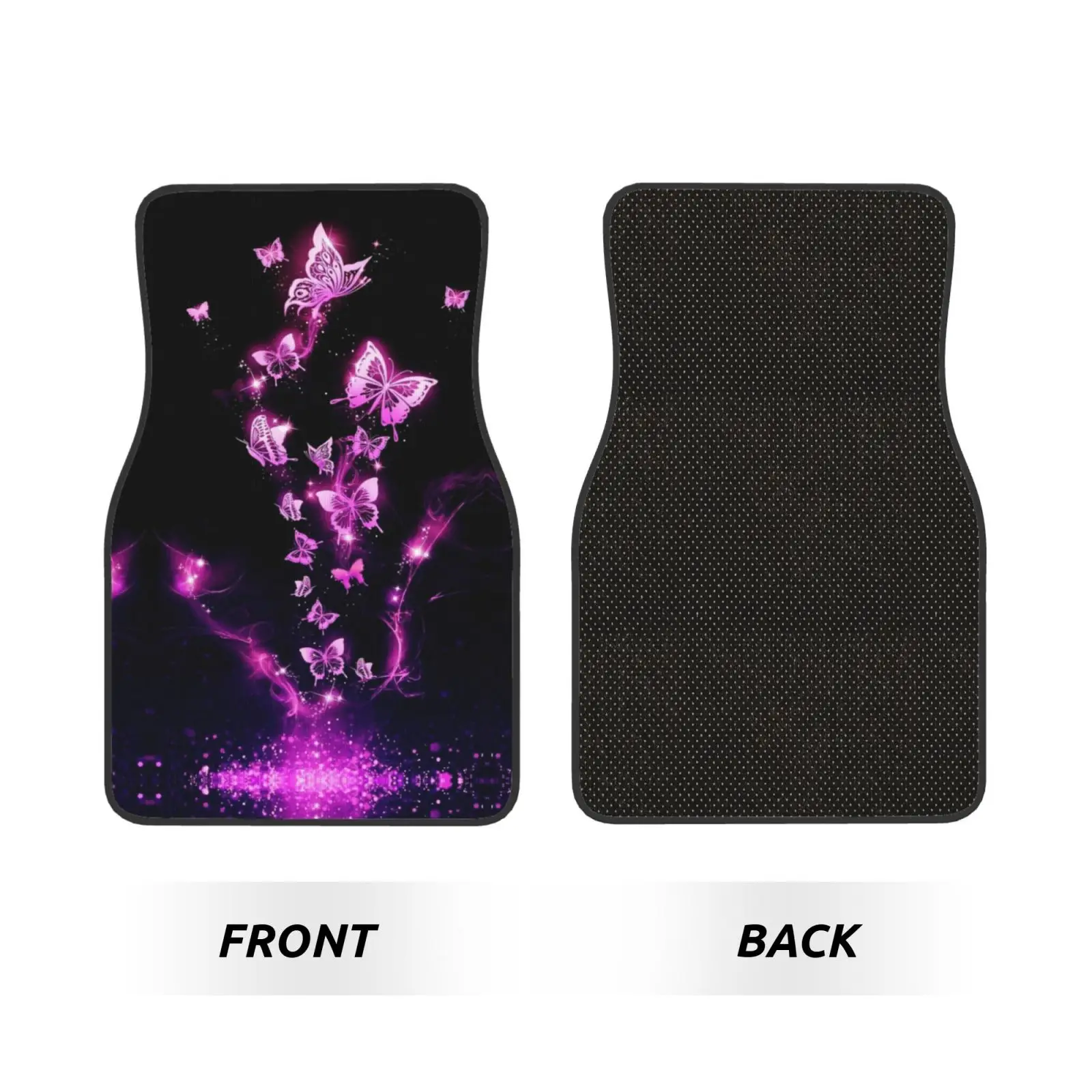 Dreamy Butterfly Fancy Theme Printed Car Foot Mat 4-piece Set Suitable for All Car Foot Mat Accessories Crystal Velvet Foot Mat