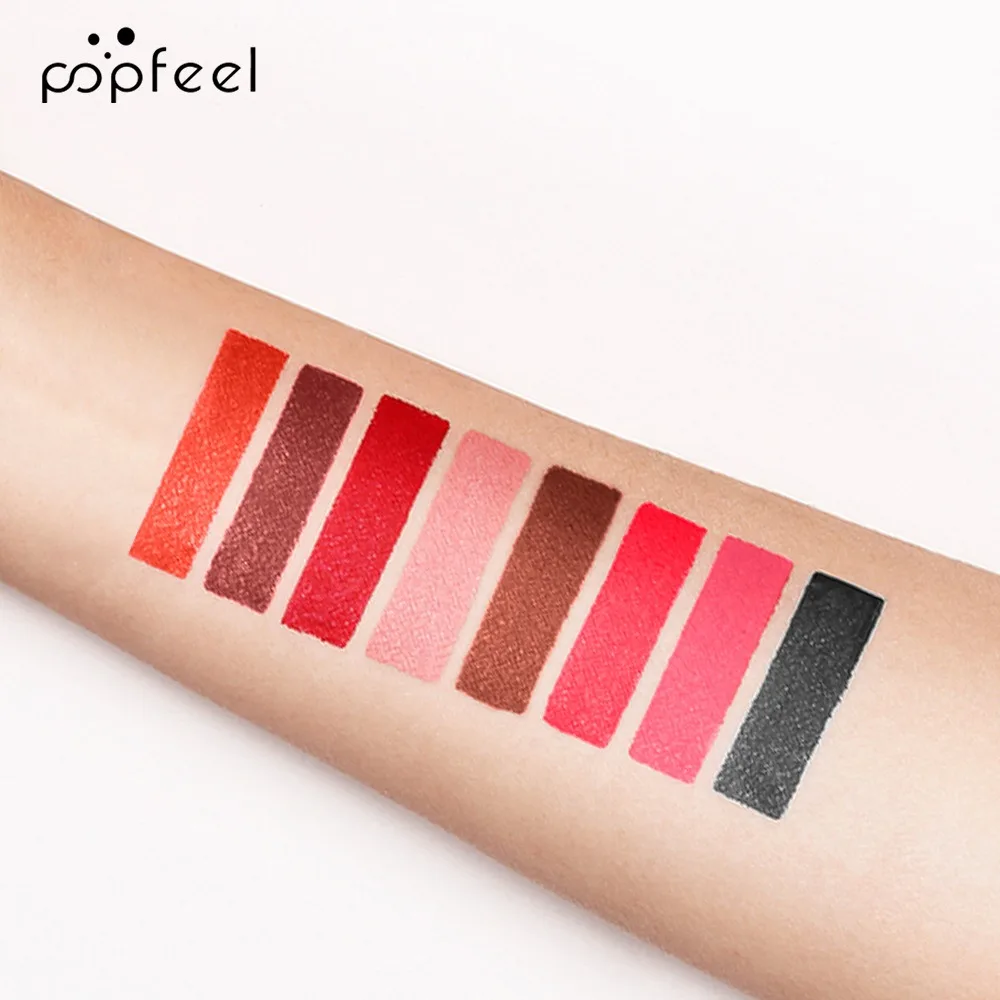 POPFEEL Party Lip Glaze Personality Candy Color Lip Gloss, Black Lip Glaze, Non-stick Cup Long Lasting Lip Gloss