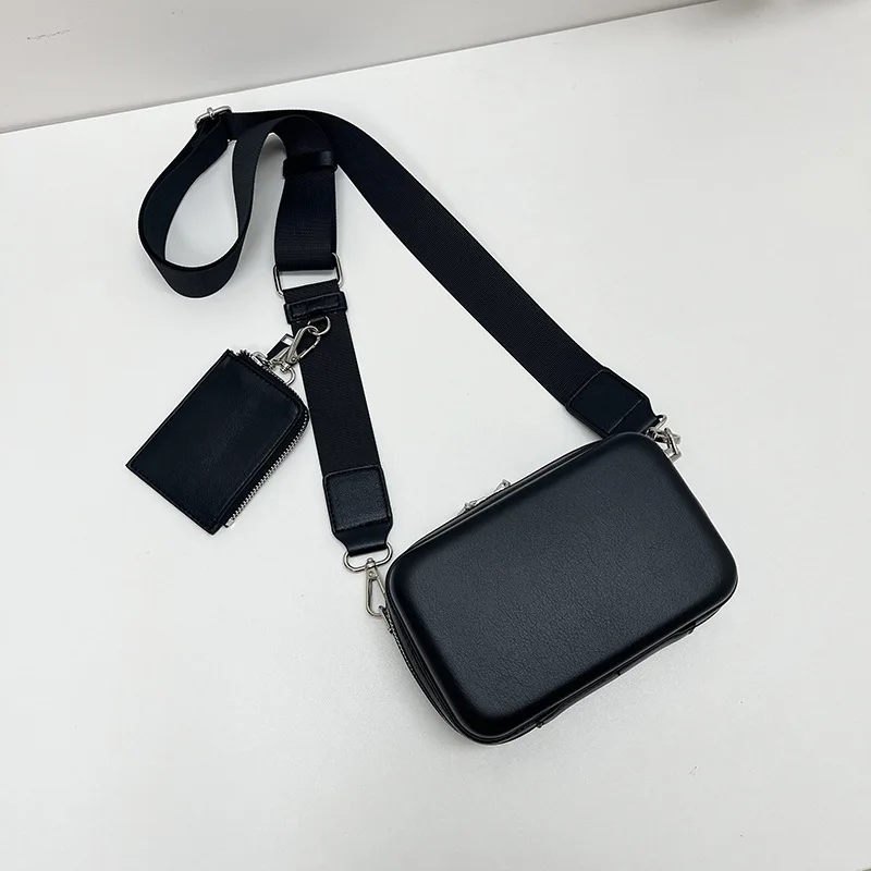 Casual 2 Bags/set Crossbody Bags for Women 2023 Designer Mini Shoulder Bag Unisex Wide Strap Phone Flap Purse Small Tote Handbag