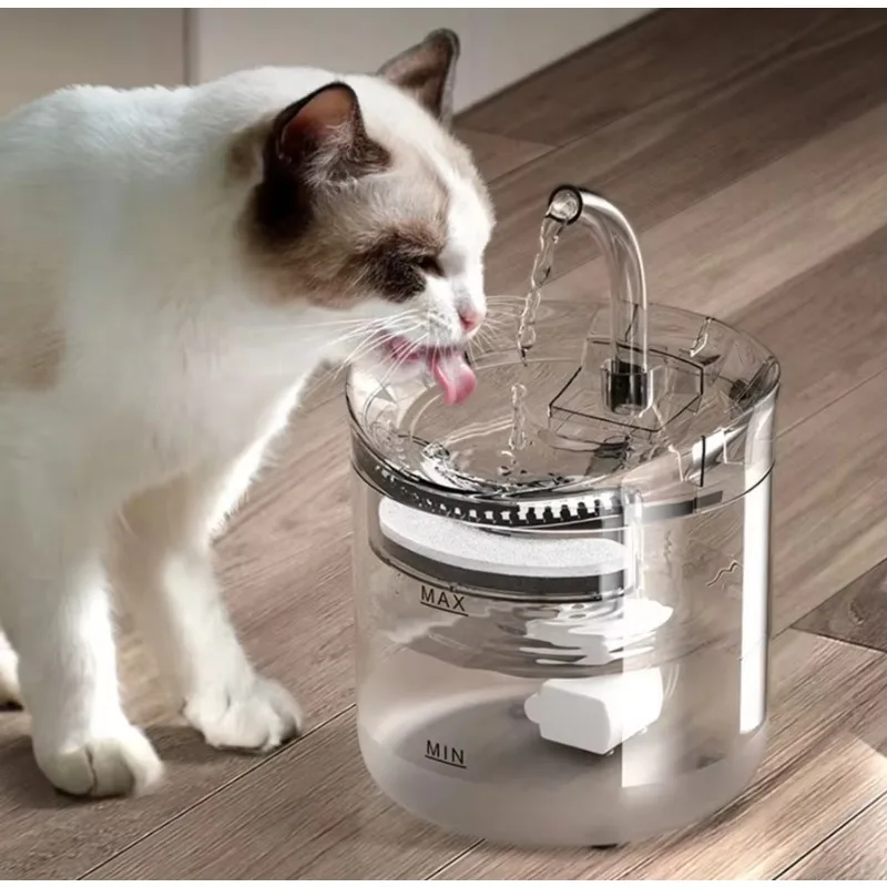 

Автоматический фонтан для домашних животных 1,8 л, диспенсер для питьевой воды для собак, электрическая умная кормушка для домашних животных и кошек