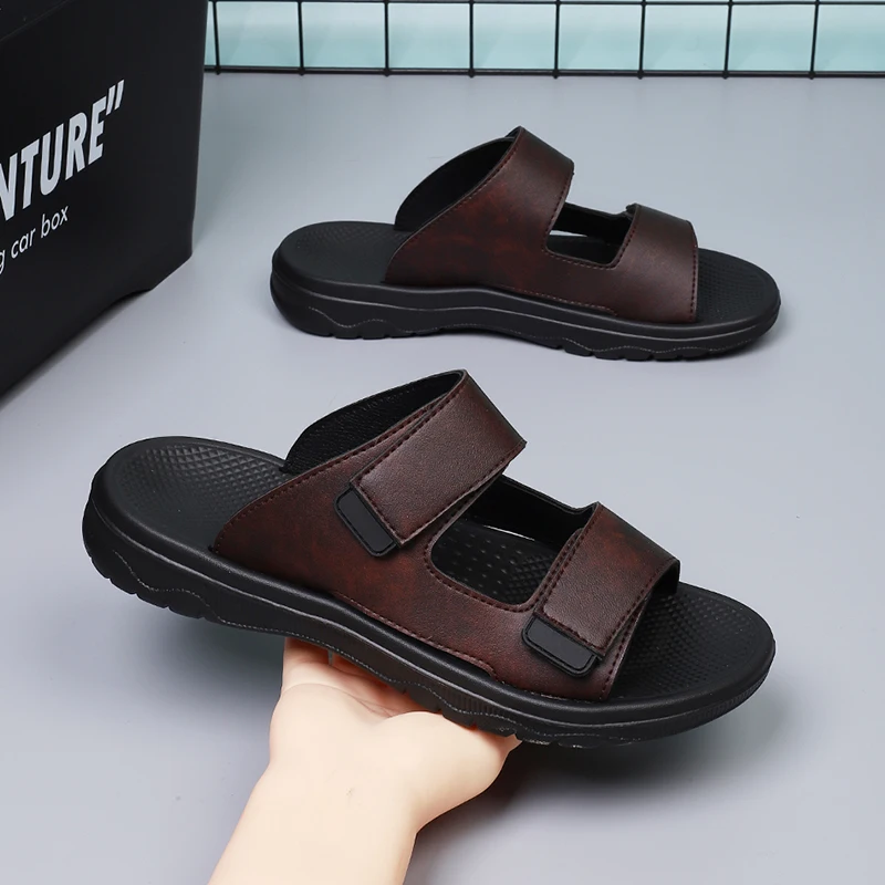 Men's Slippers 2024 Autumn New Leisure Beach Holiday Outdoor Male Retro Comfortable Slipper for Men Casual Rubber Designer Shoes