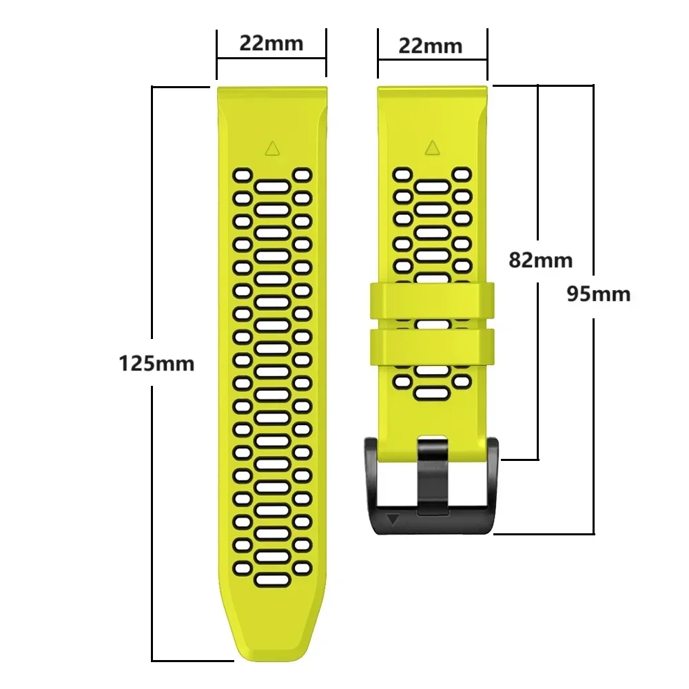 QuickFit 26mm 22mm Sport Two-Tone Silicone Strap For Garmin Fenix 7X 7 Pro 6X 6 5 5X Plus/Epix Gen 2 47mm 51mm/Tactix Watch Band