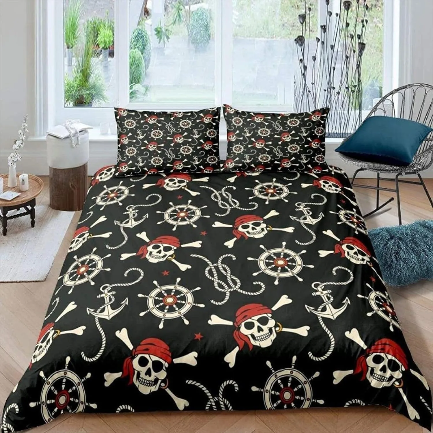 Pirates of the Caribbean Bedding Set Pirate Skeleton Duvet Cover 3D Printing with Pillowcase For Kids Adults Single Double Bed
