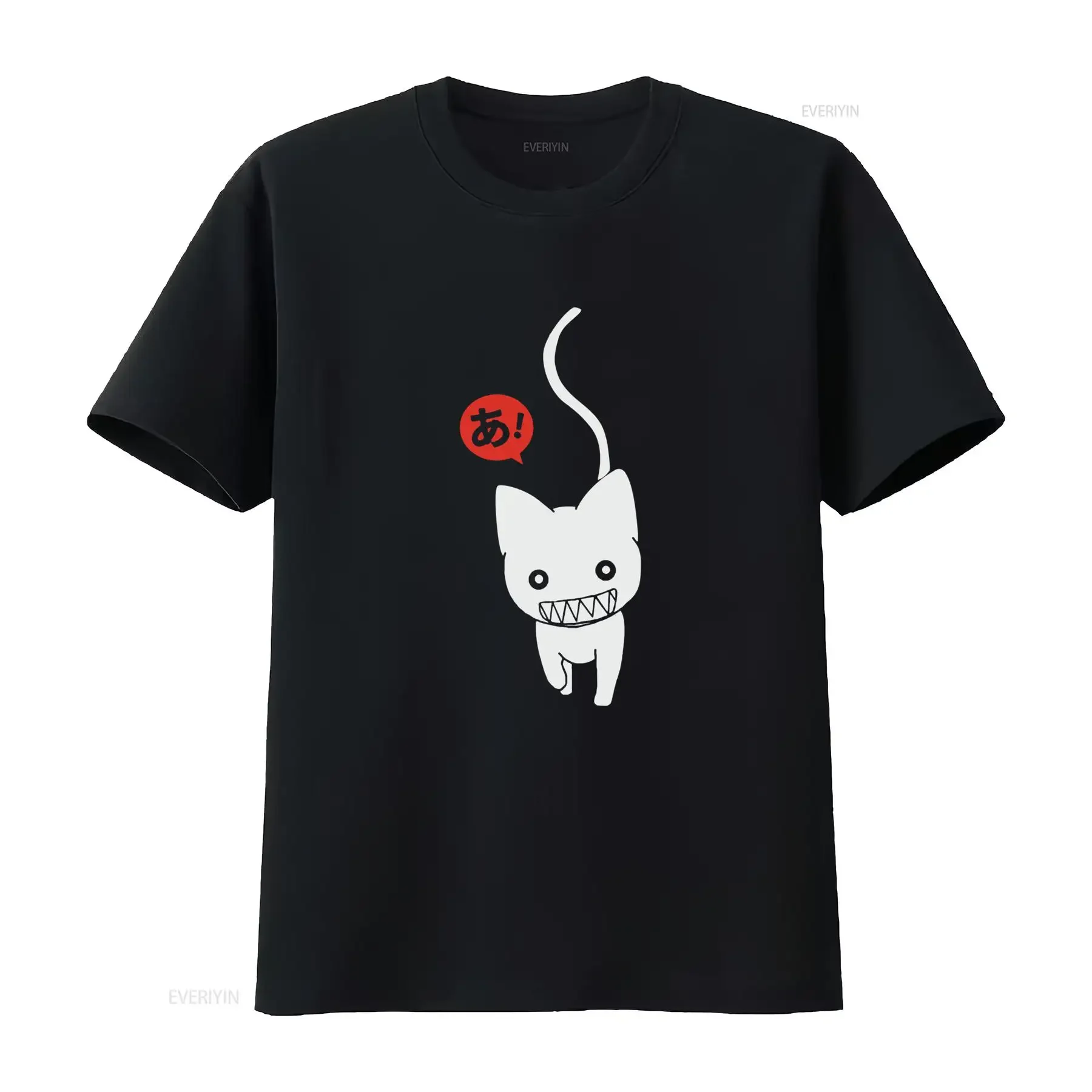 Funny Cartoon Sharp T Shirtth Cat Japanese Aesthetic Streetwear Shirt vintage Washed fashion Top For Everyday Wear Comfortable