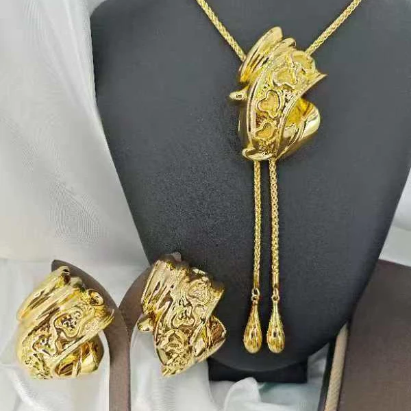 

Unique Special Light Weight Two Pieces Jewelry Set For Women Geometric Collar Earrings Wedding Party Free Shipping Jewellery