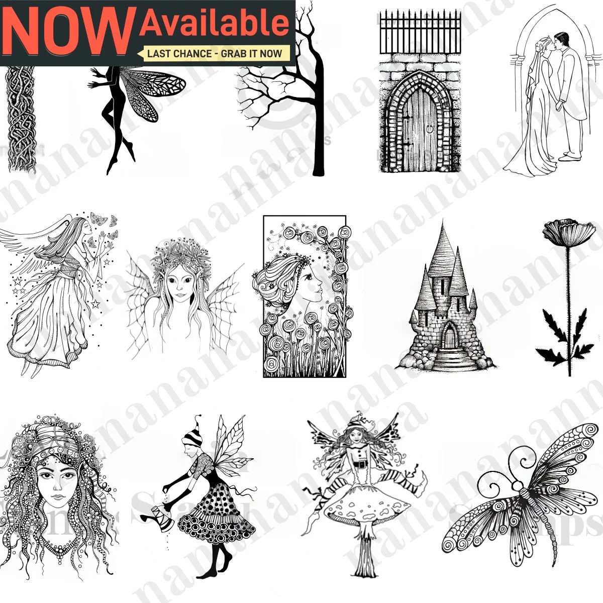 Butterfly Angel Tree Garden Clear Stamps for DIY Scrapbook Embossed Handcraft Paper Card Craft Template Supplies Decoration