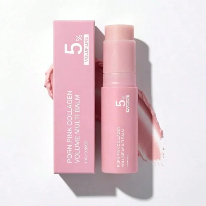 PDRN Pink Collagen Volume Multi Balm 10g 5% Volufiline Original Korean Nourish Cream Wrinkle Hydrate Stick For Face Lip Eye Neck
