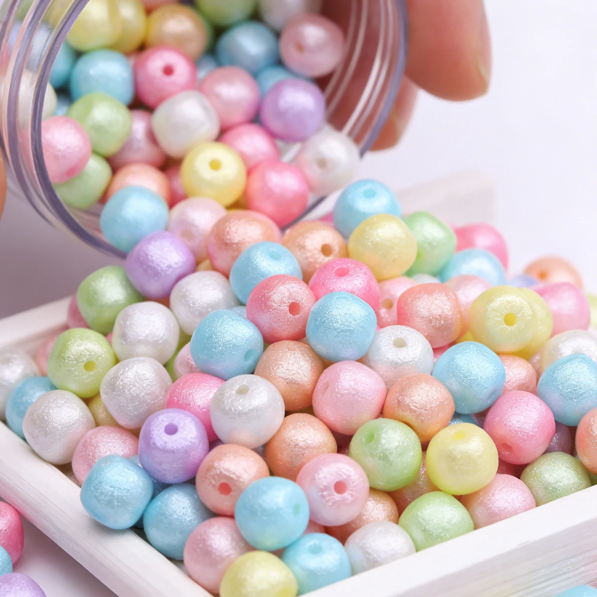 9mm 30/60/120Pcs Macaron-coloured Round Acrylic Loose Beads Ideal for Making Your Own Jewellery Such as Bracelets and Necklaces