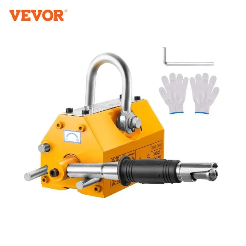 

VEVOR 100KG-2000KG Permanent Magnetic Lifter Pulling Capacity 2.5 Safety Factor Neodymium & Steel Lifting Magnet Lift Magnets