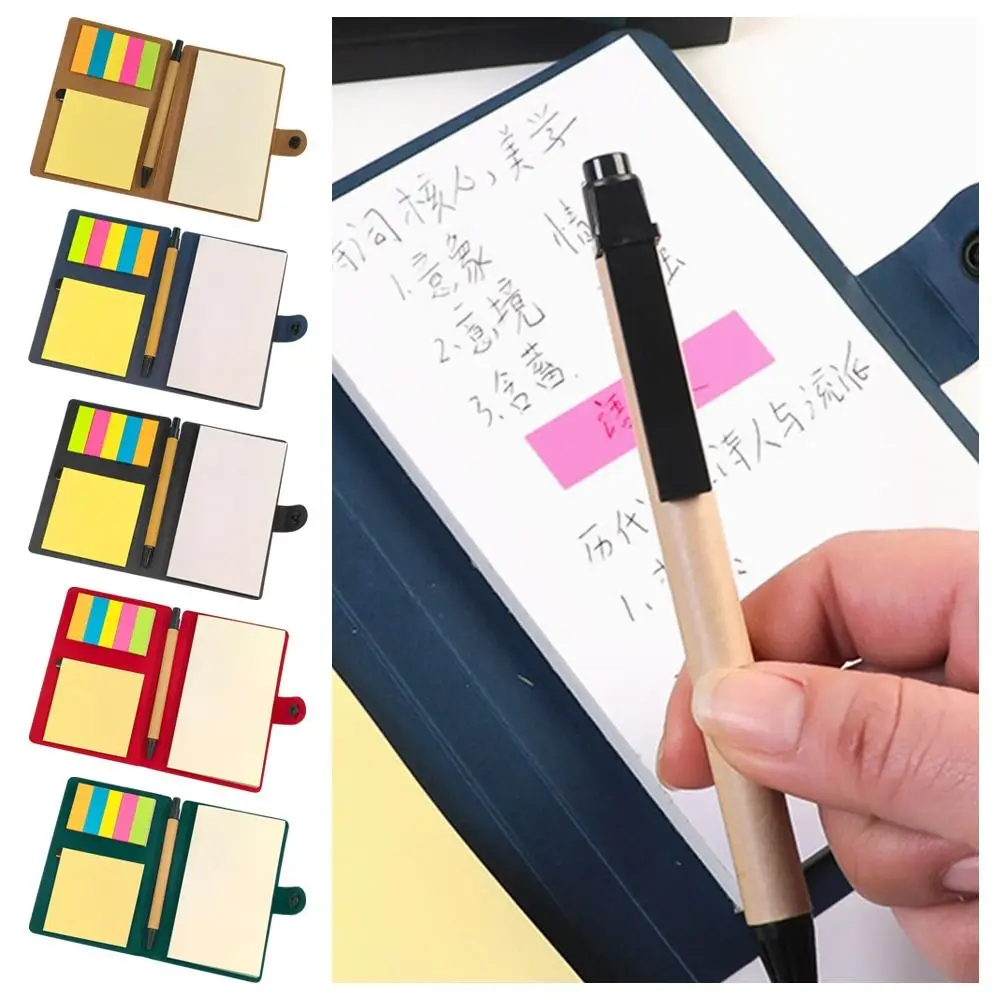 1Pcs New Minimalist Note Pads Book Multifunctional Label Stickers Notebook with Sticky Notes and Pen Memo Pad Shopping List