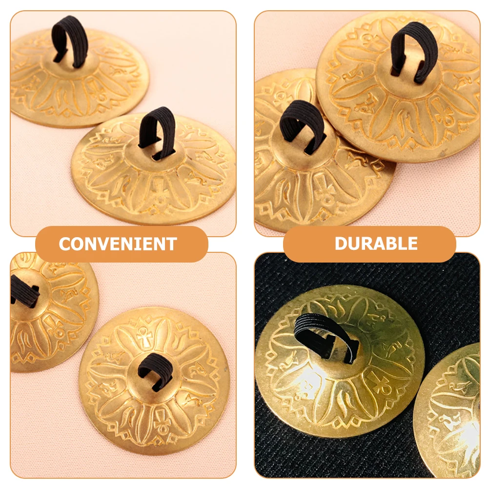 Picture 7: 2pcs Finger Cymbals Premium Copper Percussion Instrument Dance Party Props Crisp Sound Durable Lightweight Children Music