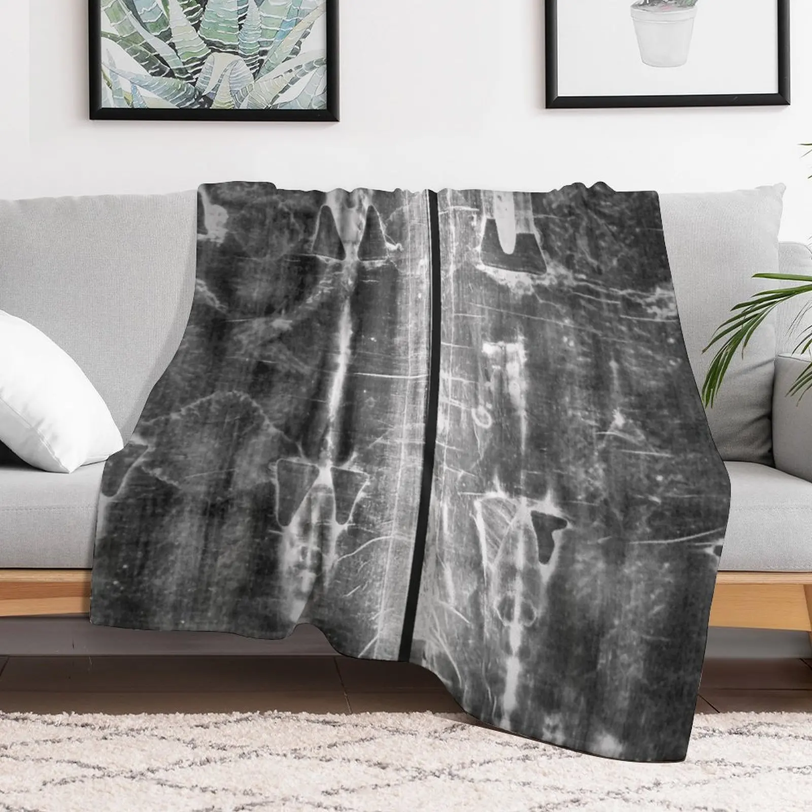 Easter: Full length negatives of the Holy Shroud of Turin Throw Blanket Polar Beautifuls sofa bed Blankets