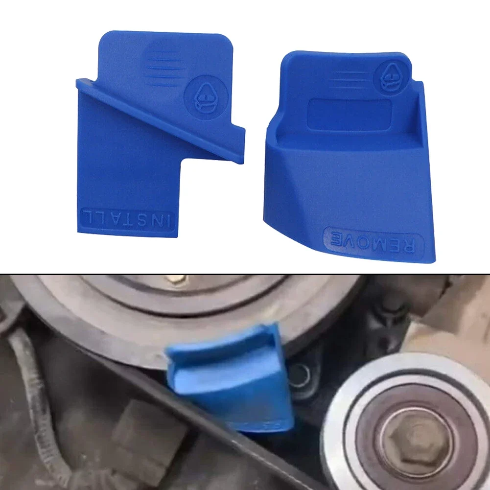 1pair Car Stretch Belt Service Remover Installer Tool Kit Automobile Ribbed Drive Belts Remover Blue Plastic Disassembly Tool