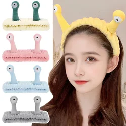 2025 New Cartoon Cross-border Funny Snail Face Wash Headband, Cute Plush Headband Suitable for Women's Face Washing and Makeup