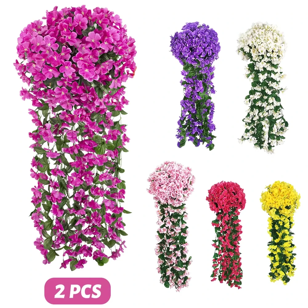 Guirnalda de Flores Artificiales de Hiedra Violeta para Decoración de Arcos de Boda, Fiestas, Hogar, Jardín, Patio, Decoración de Exteriores