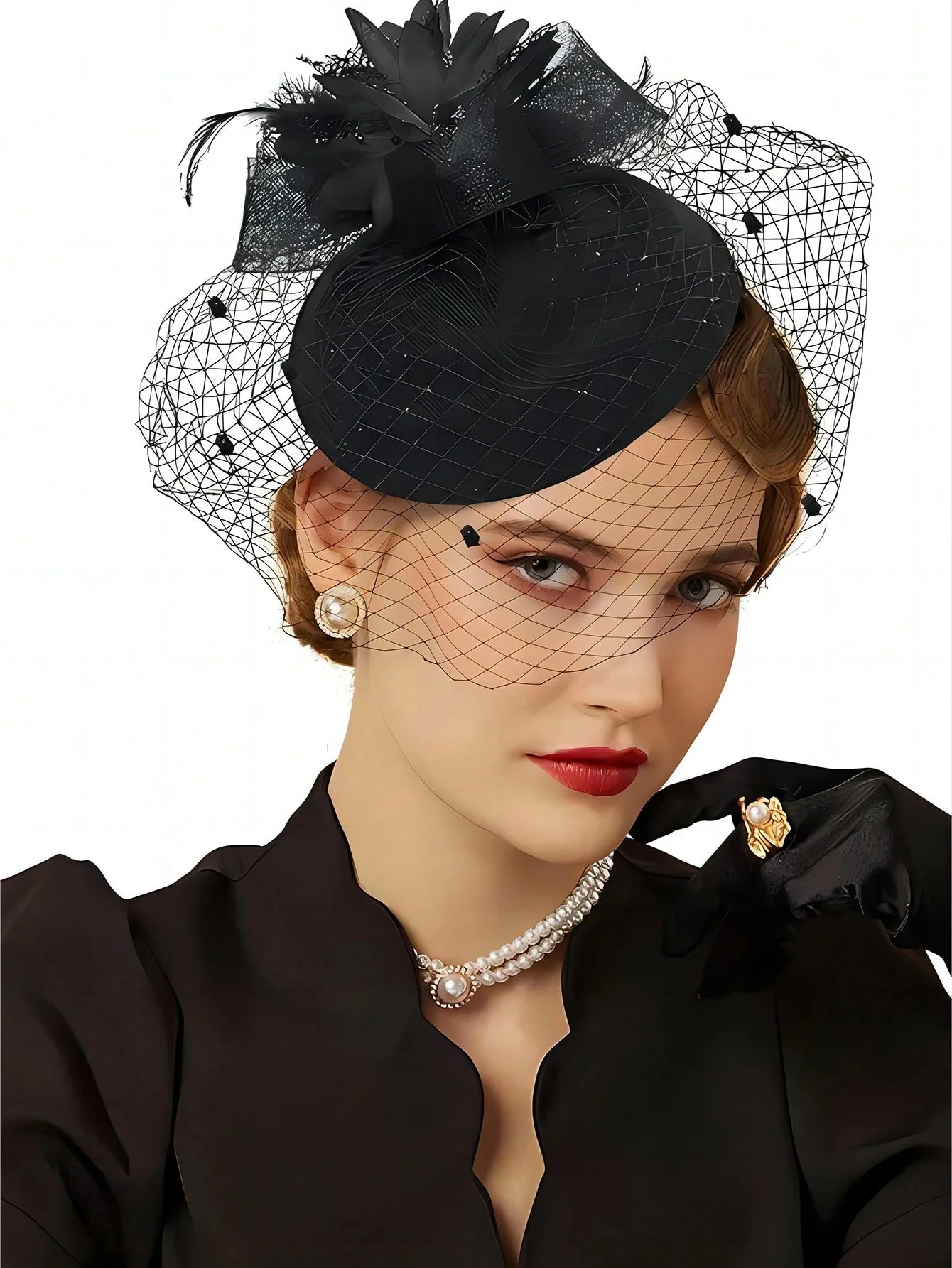 1 pieza sombreros tocados 20s 50s sombrero pastillero sombrero fiesta de té sombreros con velo para niñas y mujeres