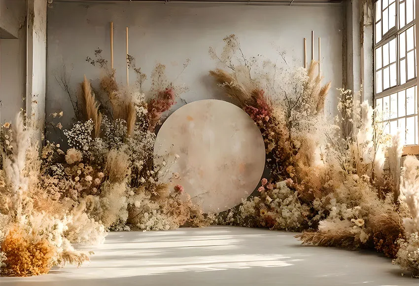 Мехофонд фон для фотосъемки в помещении в стиле бохо пампасная трава для девочек на день рождения, вечеринку для беременных, портретное окно, винтажный декор, фон