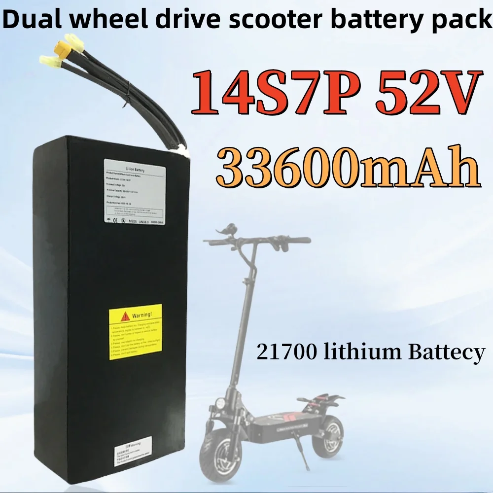 

14S7P 52V 33.6Ah/33600mAh 21700 Rechargeable Lithium Battery Pack Suitable For Dual Drive Scooter Battery