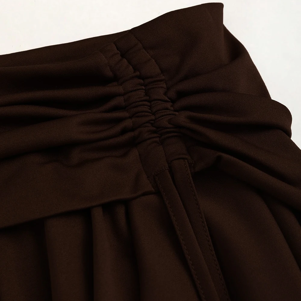 おしゃれで快適なスカート、無地、アシンメトリー、フリル、ハイストリート、ハイウエスト、Aライン、ミニ、パーティースカート、女性用