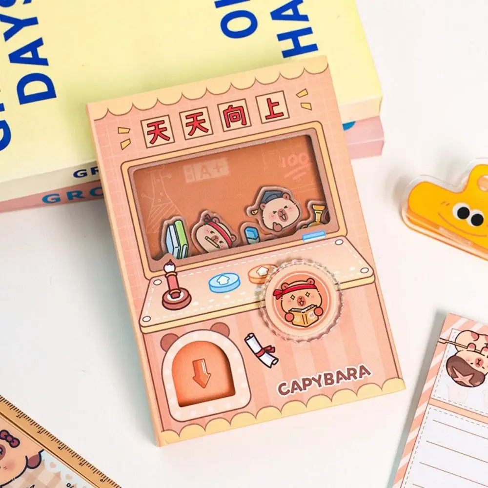 Portable Color Inner Page Capybara Notebook Gashapon Mahines Cute Small Notepad Shaking Kawaii Square Writing Pad Office