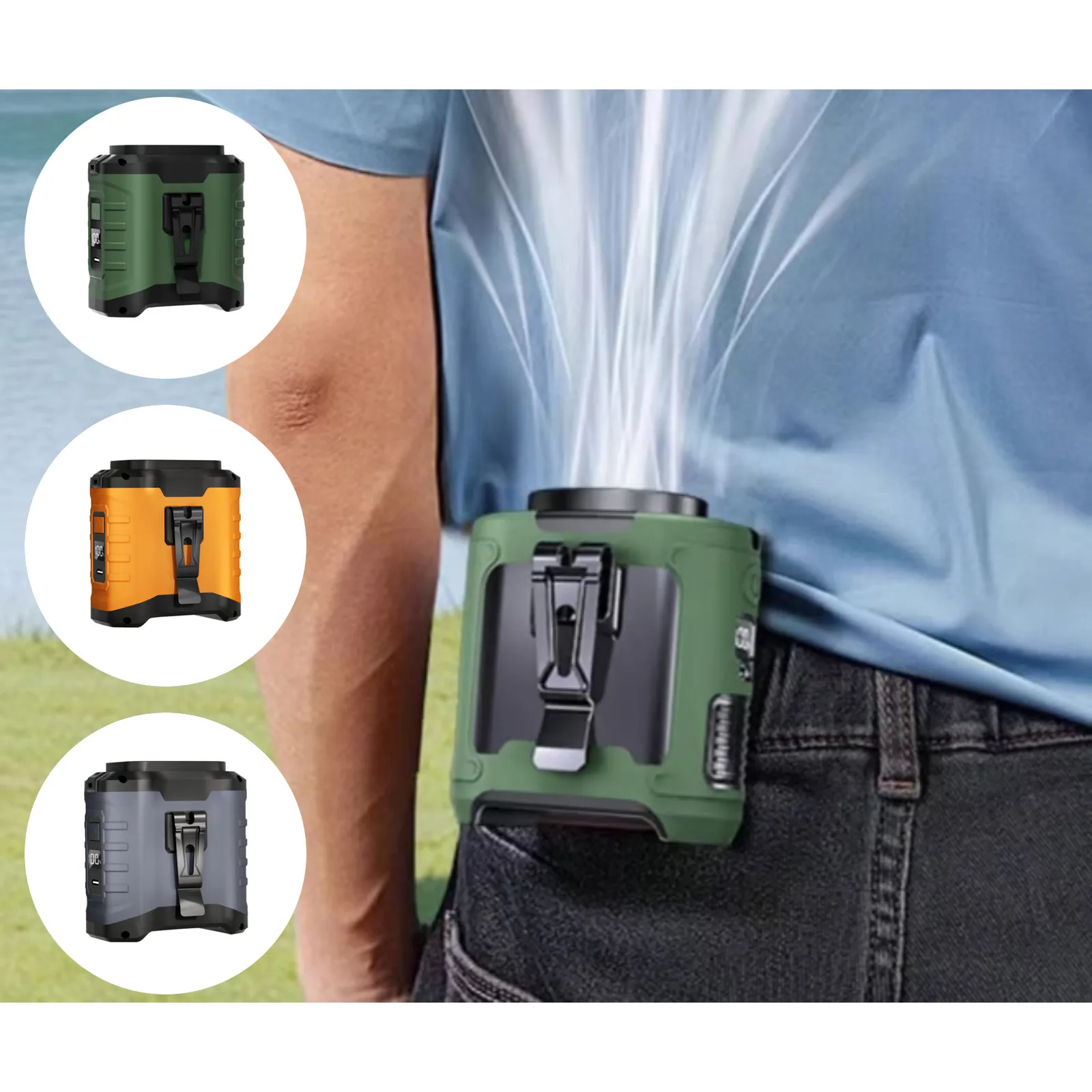 

Вентилятор с зажимом на талии Портативный мини-USB перезаряжаемый вентилятор с аккумулятором емкостью 10000 мАч Беспроводной подвесной вентилятор для занятий спортом на открытом воздухе