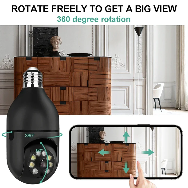 HD Full Color Night Vision Home Surveillance Camera Intelligent Portrait Detection Support Cloud Storage and Memory Card