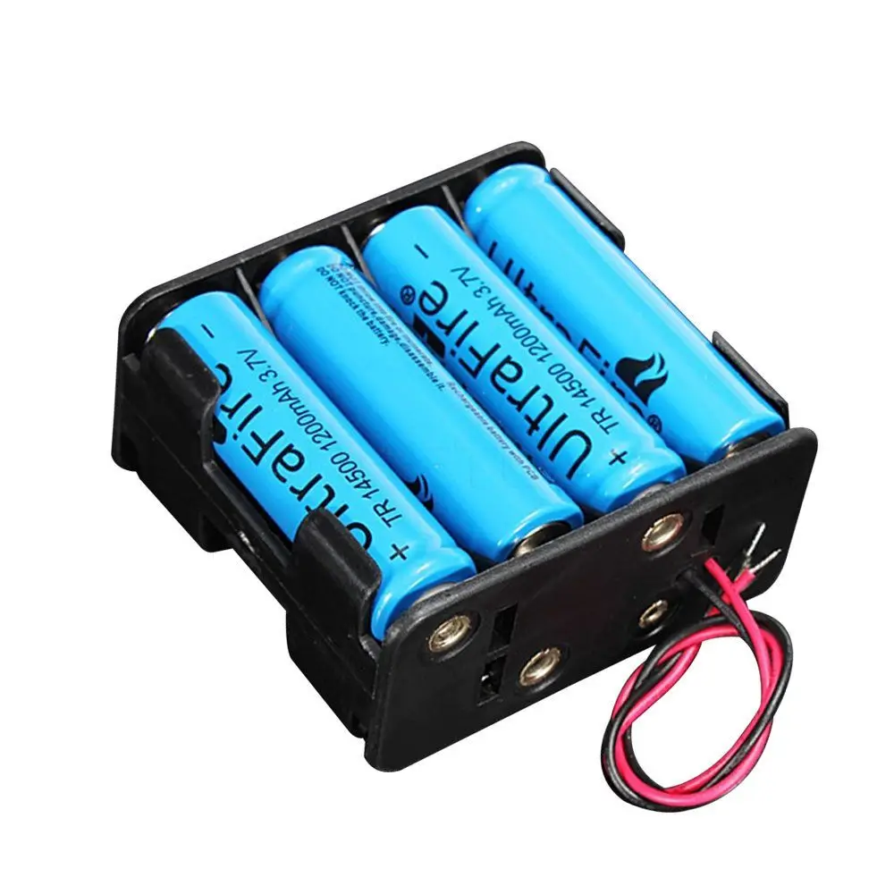 Quality Storage Box with Wire Lead 8 AA Batteries Plastic Battery Case Batteries Stack Battery Holder Box Battery Clip Slot