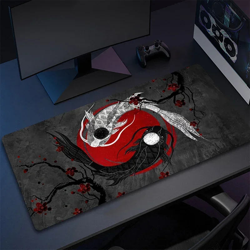 

Koi Fish Taichi Mouse Pad Computer Gaming Accessories Anime MousePad 50x100 Mouse Mat Tapis De Souris Mausepad Alfombrilla Raton