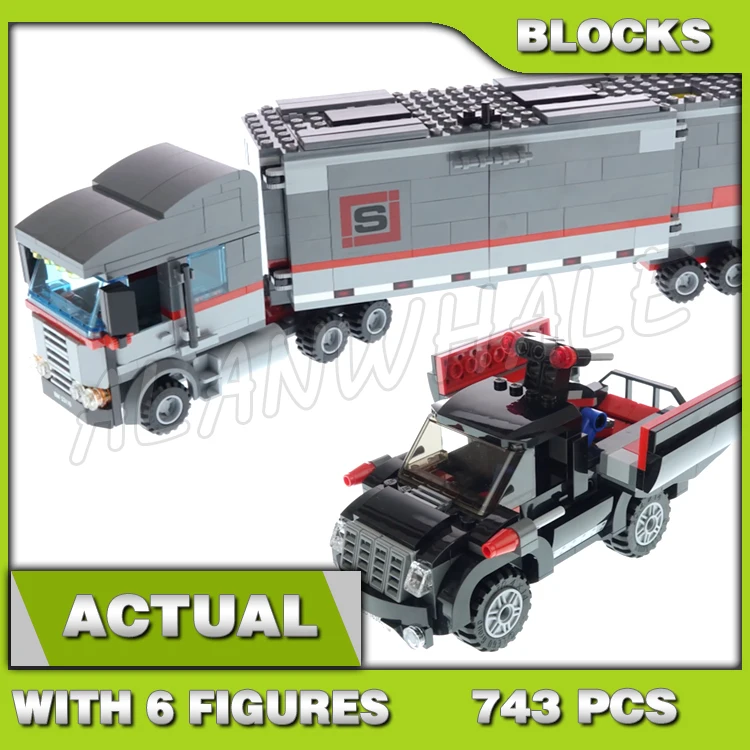 

743pcs Shinobi Turtle Big Rig Snow Getaway Truck Black SUV Mobile Lab 10277 Building Block Sets Compatible With Model