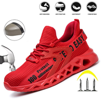 Work Safety Shoes For Men Lightweight Protective Work Sneakers Lightweight Men Shoes Breathable Shoes Anti-Puncture Work Shoe