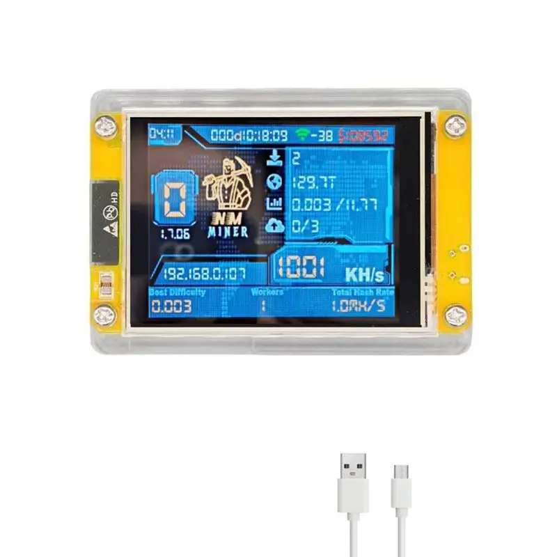 

A75Q-Nerdminer Upgraded 1010KH/S Bitcoin Crypto Solo Miner 2.8" Smart Display Nmminer Nerdminer Harshrate 1010KH/S