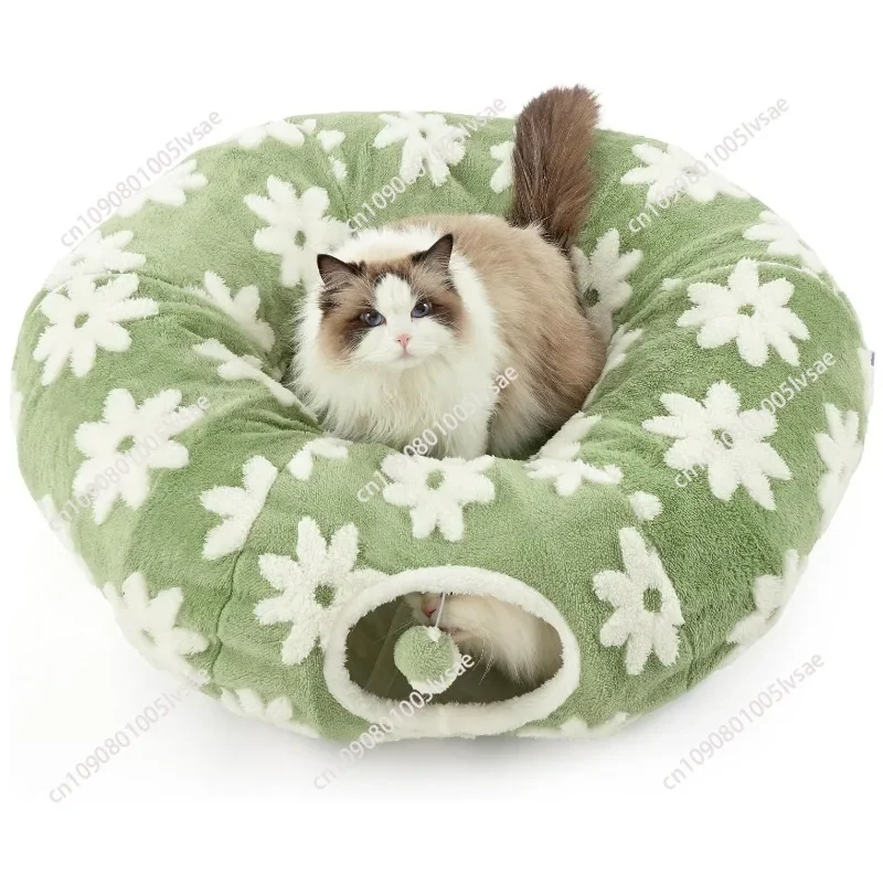 100 Pieces, Donut Roller Cage Cat Tunnel Plush Soft Pet Nest Cat Passage Entertainment Drilling