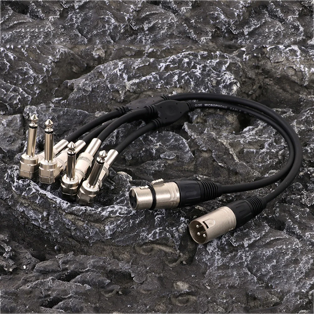 Y splitter Kábel, 3pin XLR male/female kelt Kettős szám lga szögben 6.35mm 1/4 hüvelykes TS Mono jacket microph Hang átalakító Adapter Kötél