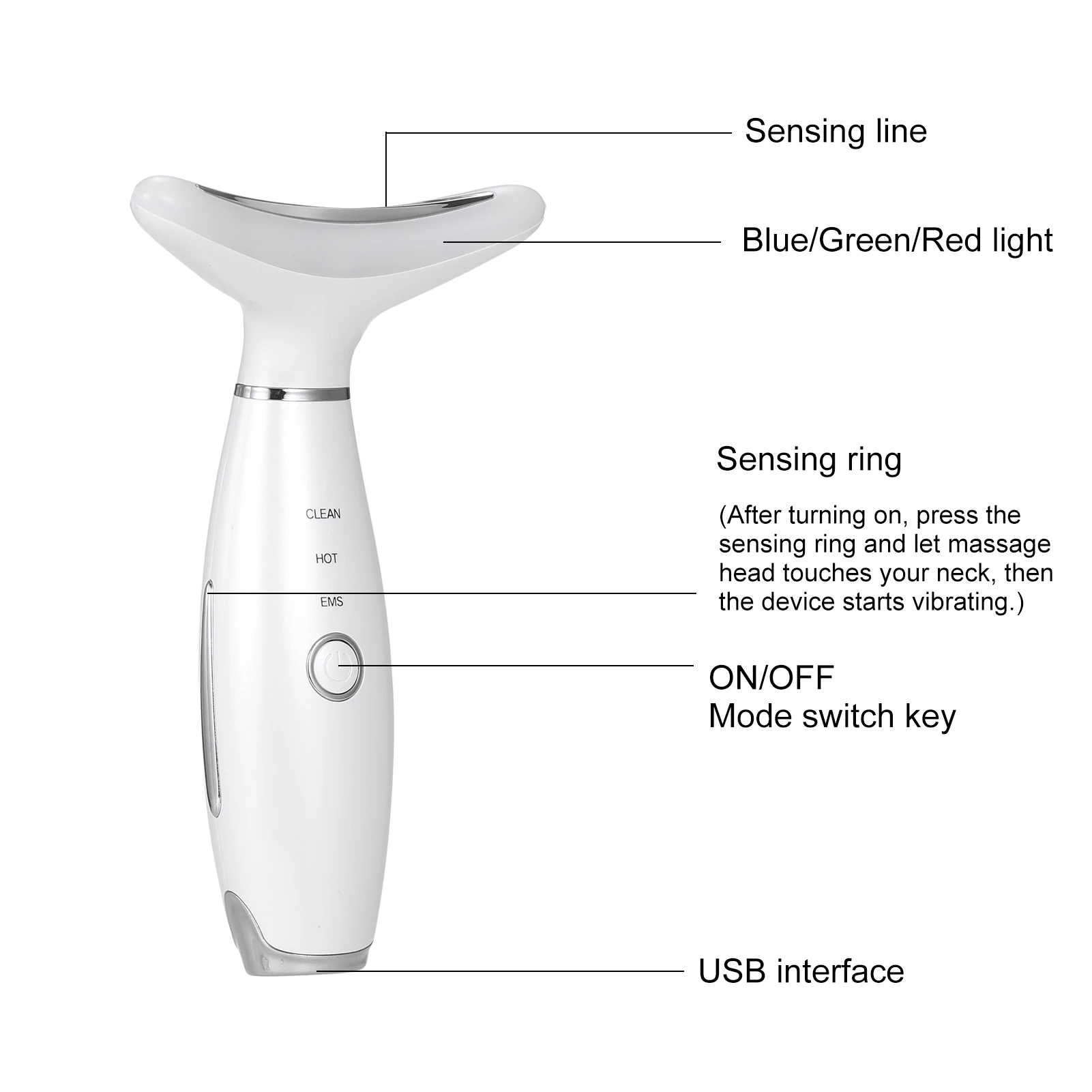 Neck Massager Led Photon Therapy Heating Neck Wrinkle Removal Machine Reduce Double Chin Skin Lifting Face Relaxation Tool