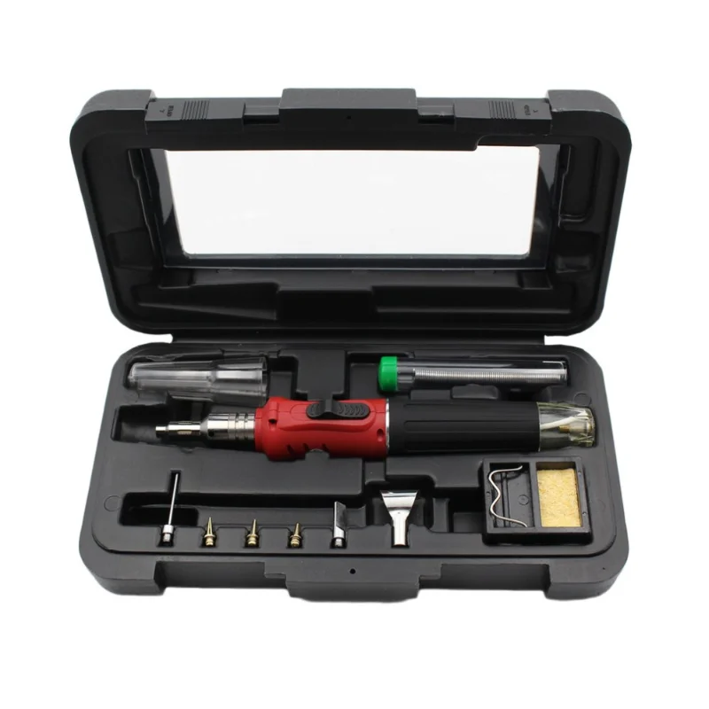 

10 In 1 Electronic Ignition Gas Soldering Iron Kit Set Gas Blow Torch Solder Iron Gun Welding Pen Burner Tools