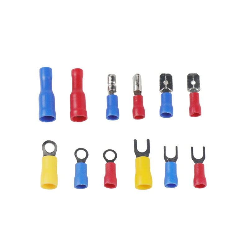 Tin plated insulation quick connect crimping terminal set 180 pieces for car home DIY multiple sizes