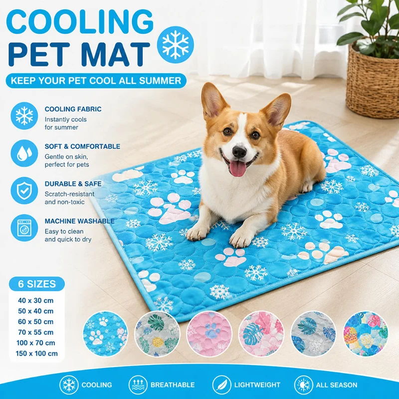 

Dog Cooling Mat Summer Pet Cold Bed Extra Large For Small Big Dogs Pet Accessories Cat Durable Blanket Sofa Cat Ice Pad Blanket
