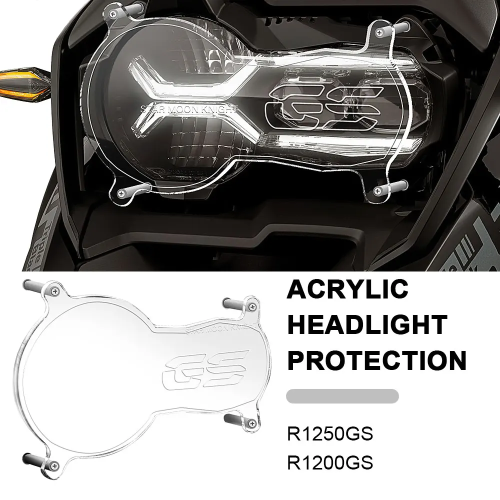 Motorcycle Acrylic Headlight Protector Light Cover Protective  For BMW R1200GS R1250GS R 1250 GS LC Adventure 2013 - 2023