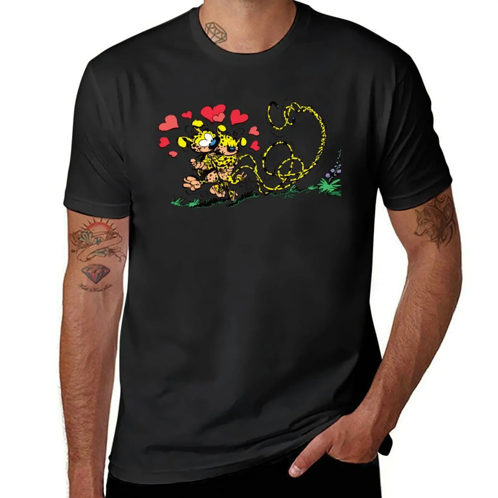 

Marsupilami in love T-Shirt quick drying graphics affliction shirts t shirt men 100℅ cotton