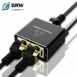 1000Mbps Rj45 Splitter 1 to 2 Gigabit Ethernet Adapter Internet Network Cable Extender Rj45 Connector For TV Box Router Sharer