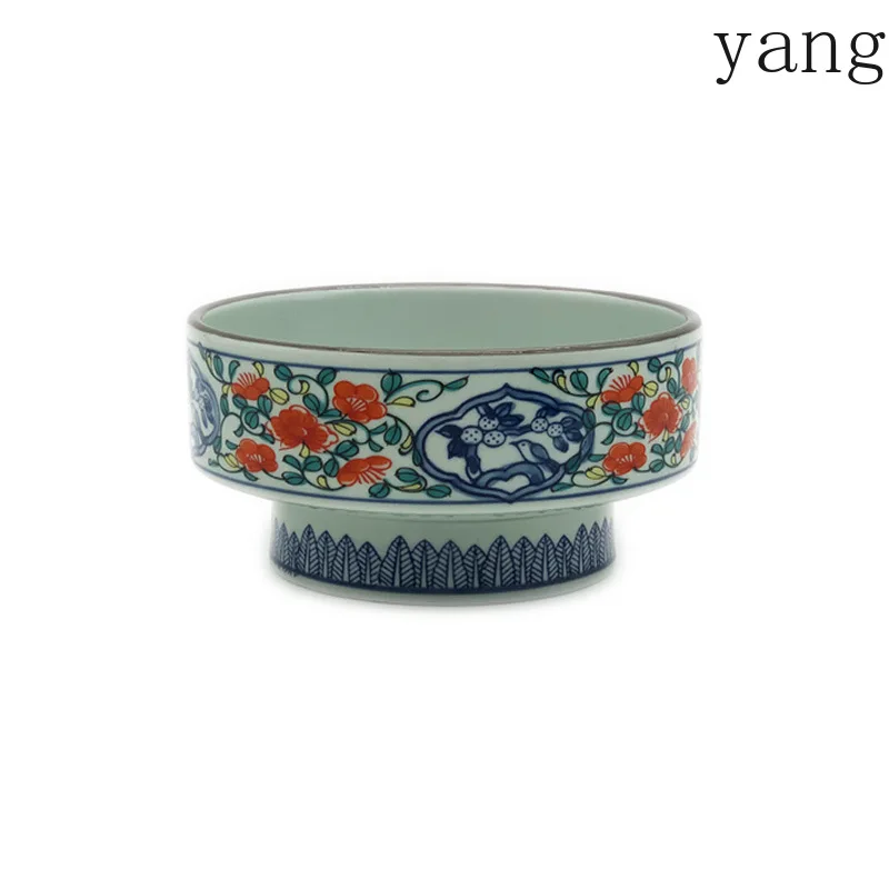 LMM ceramic tall bowl retro style high table container creative beef rice bowl