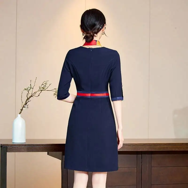 Blazers de negócios formais de tecido de alta qualidade outono inverno com vestido e jaquetas casaco profissional feminino conjunto de roupas de carreira