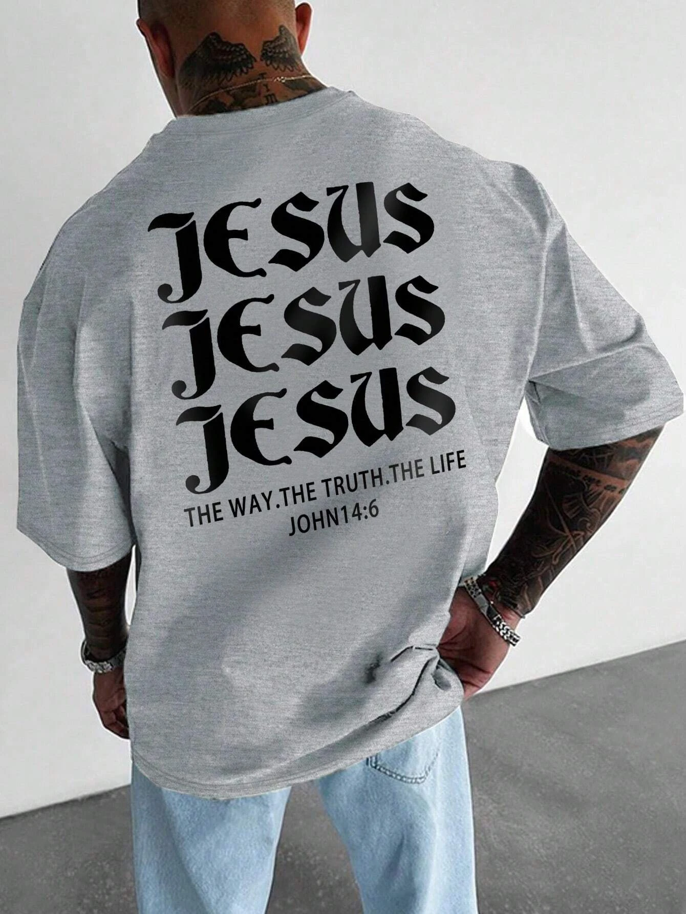 Jesus Men Cotton T-shirt Luxury Brand Fashion Big Size Top Casual Short Sleeve Streetwear Classic New Arrival Print Tee S-4XL