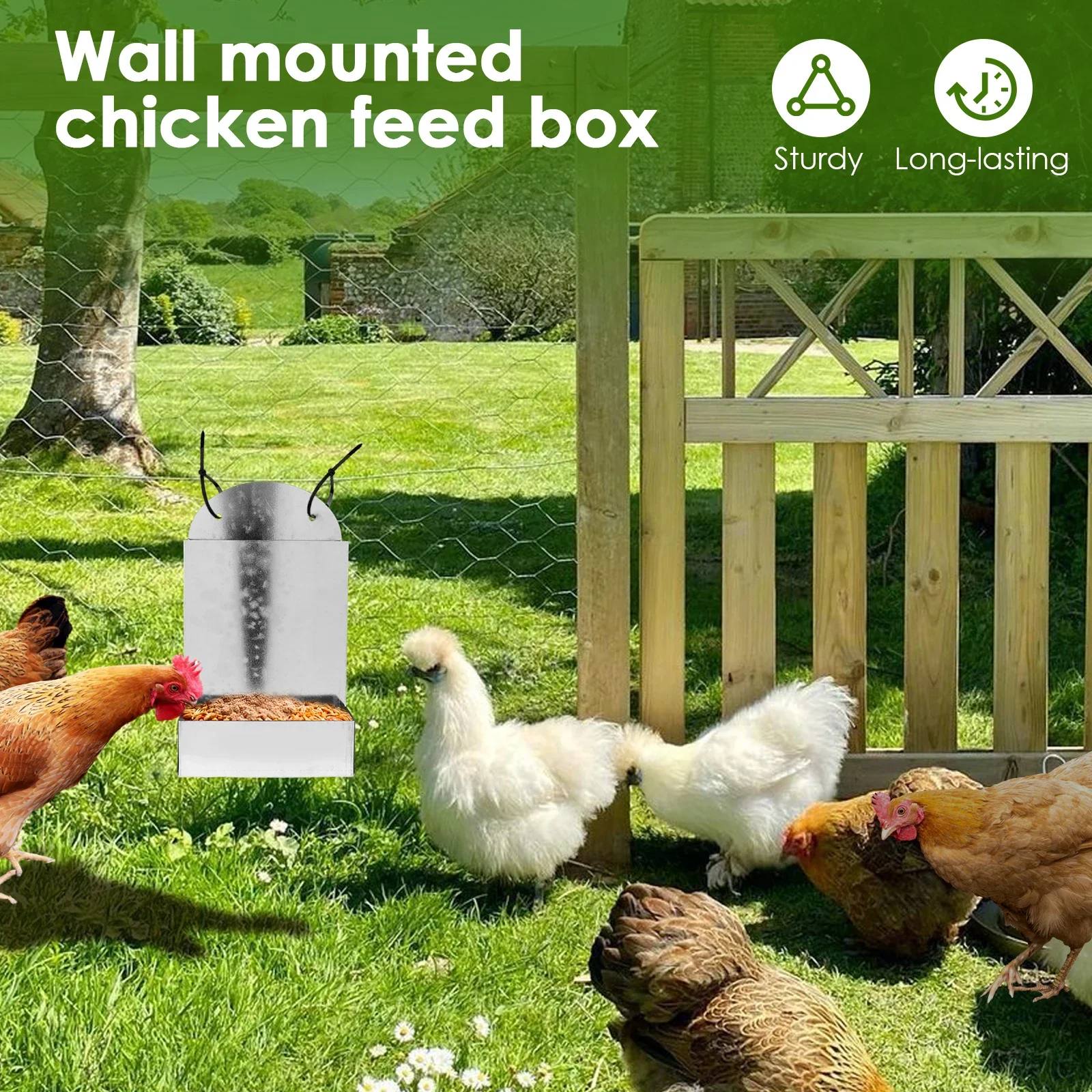 الدجاج المحار شل المغذية المعدنية حصى الدجاج و المحار قذيفة المغذية معلقة مزرعة حصى موزع تغذية الدواجن الملحقات #2