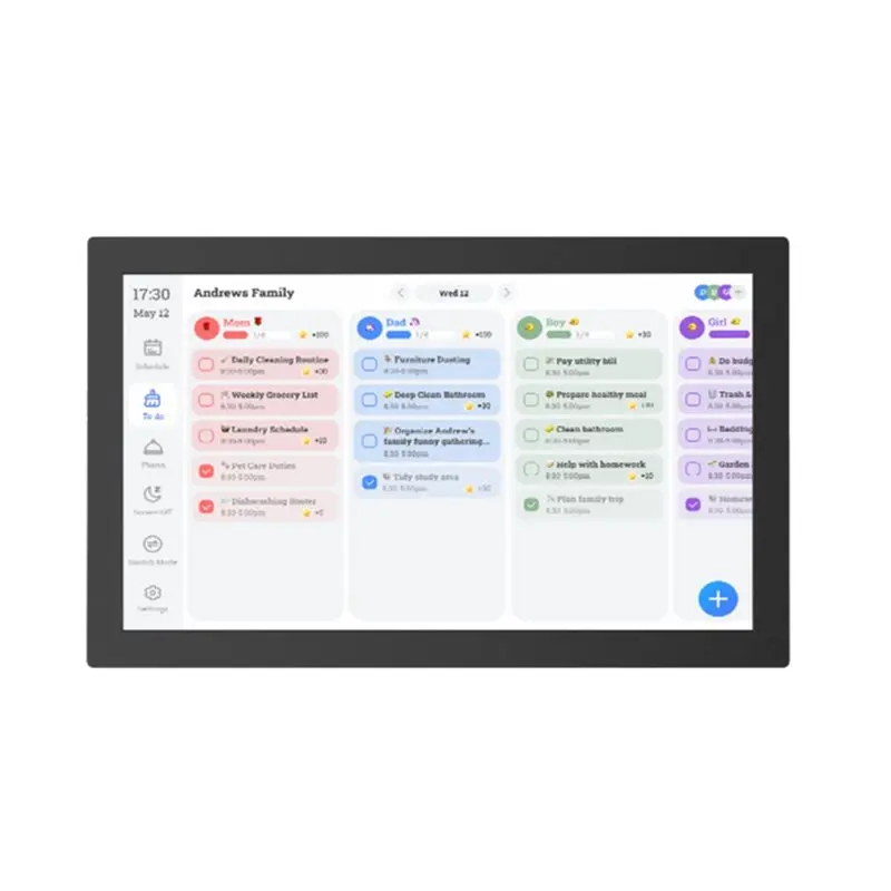 EF-Smart para planificador familiar, calendario Digital, pantalla táctil HD de 10,1 pulgadas con tabla de tareas, planes de comida para oficina familiar