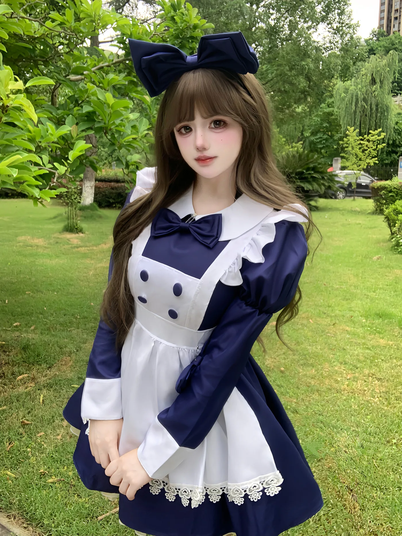 

Лолита большого размера Princ Long Dr loween Костюм горничной orm Coffee op Повседневная одежда Полиэстер Материал Студенческий orm