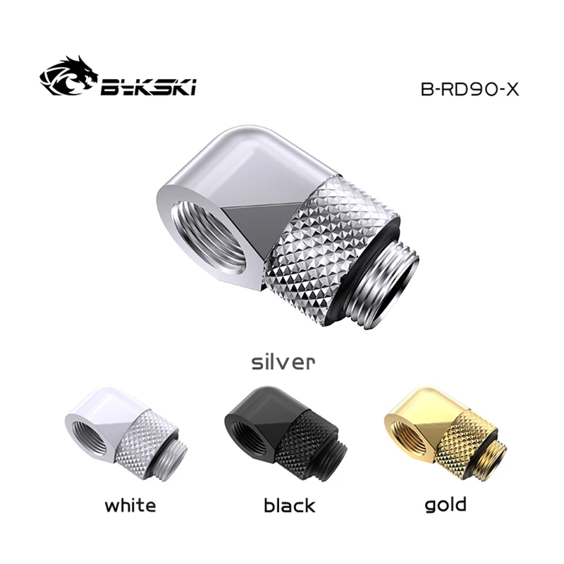 

Bykski B-RD90-X, G1/4 ''90-градусные вращающиеся жесткие трубные фитинги, переходник для разъема водяного охлаждения ПК «мама-папа», разные цвета