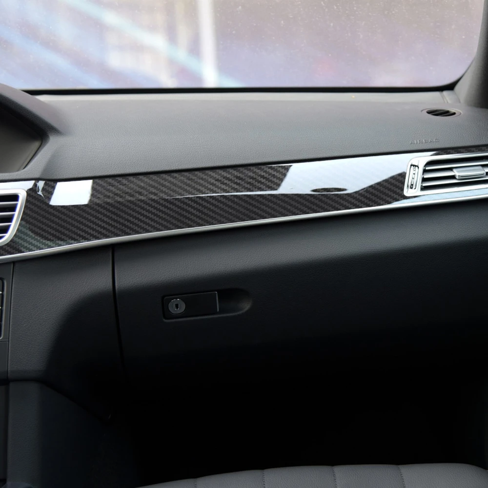 Carbon Fiber For Mercedes E Class W212 2014-2015 Film Interior Stickers Center Console Gear Dashboard Air Door Handle Lift Panel