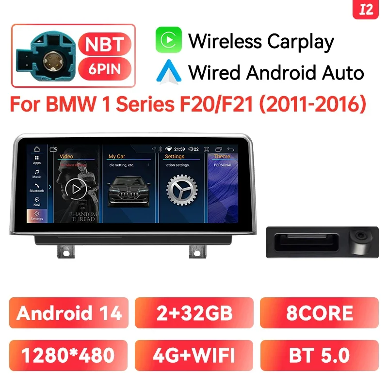 Xonrich Draadloze Carplay Android Multimedia Scherm Voor Bmw 1/2/3/4 Serie F20/F21/F30/F31/F33/F34/F36 Nbt Ips Display 10.25''