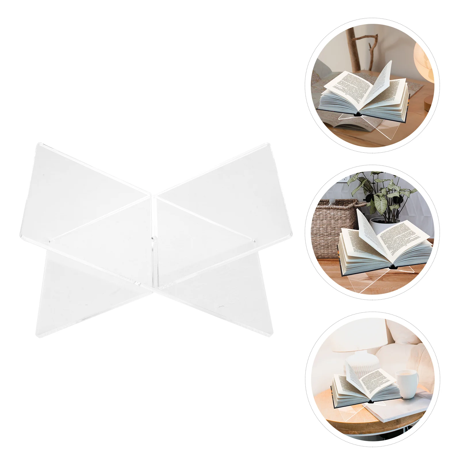 Bookshelf Multi-functional Magazines Holders Rest Rack Reading Stand Acrylic Shelves Frame Bookshelves